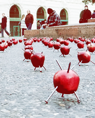 Cumbre de manzanas en Plaza de Armas